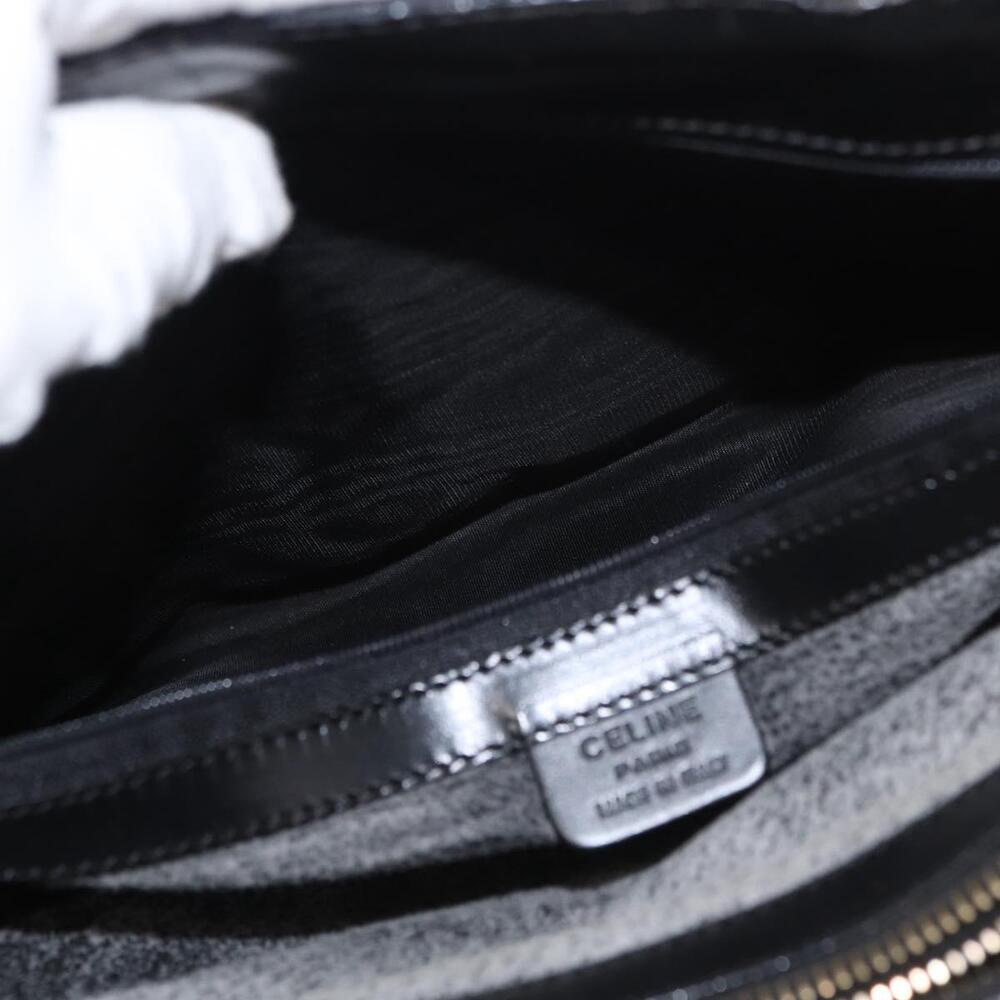 CELINE Macadam Canvas Tote Bag PVC Leather Black Gold Auth 155936 - Picture 11 of 16